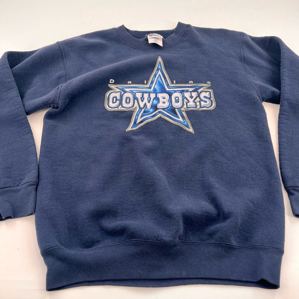 vintage 1990's Dallas Cowboys graphic crew neck sweatshirt L navy blue unisex